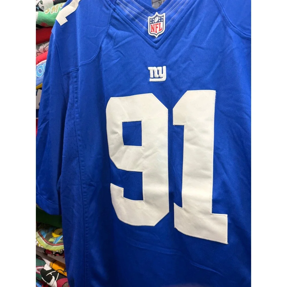 Nike Mens New York Giants Justin Tuck 91 NFL Jersey XL Blue Football On Field